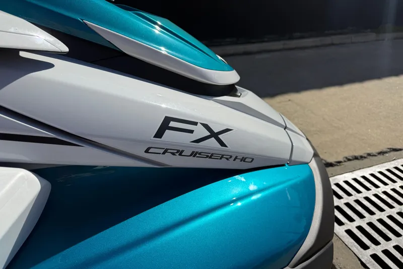 Slide: The Image of 2026 Yamaha WaveRunner FX Cruiser HO, close-up of sleek design and logo. - 11