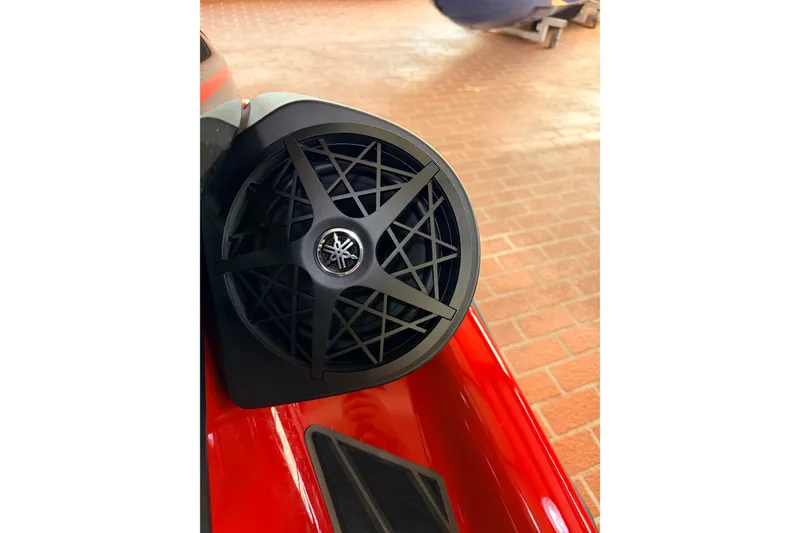 Slide: The Image of Speaker detail on 2026 Yamaha WaveRunner FX Cruiser HO, featuring sleek design and logo. - 12