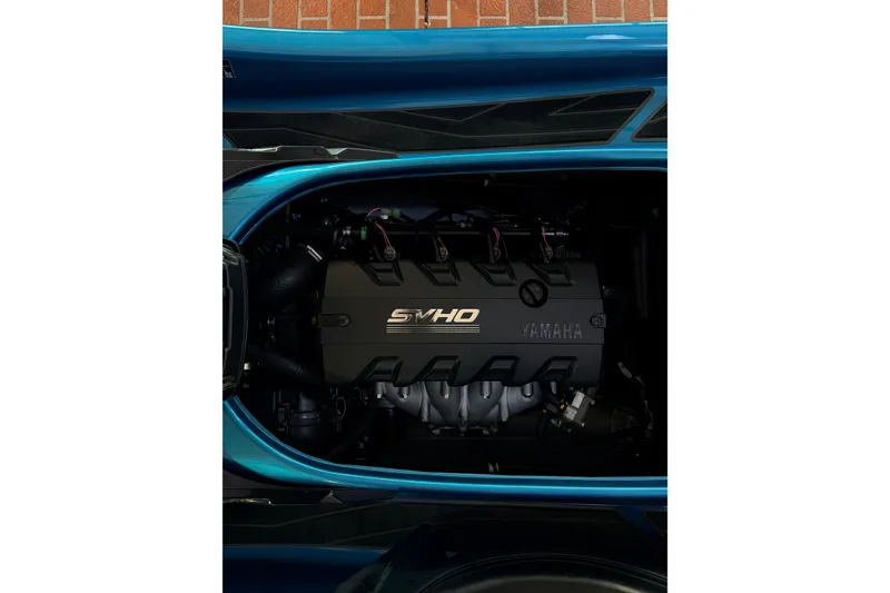 Slide: The Image of 2026 Yamaha WaveRunner FX Cruiser SVHO engine compartment, showcasing sleek design and advanced technology. - 15