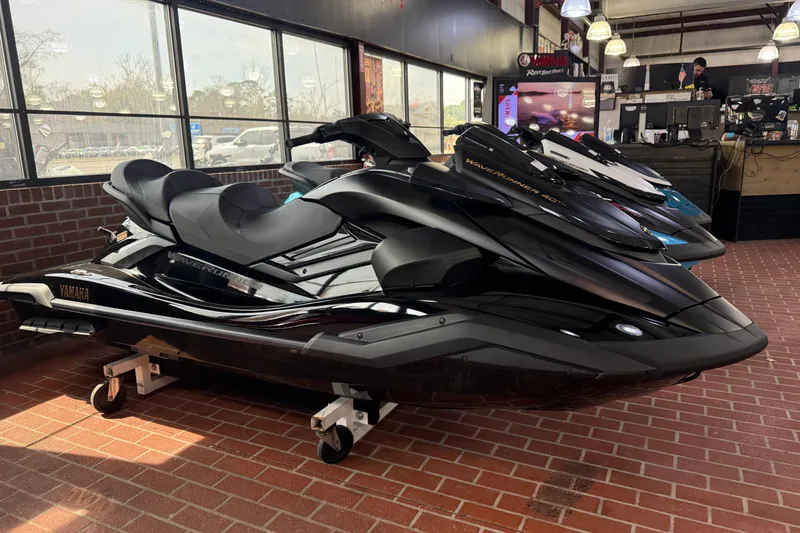 The Image of 2026 Yamaha WaveRunner FX Limited SVHO in showroom, sleek black design on display. - 1