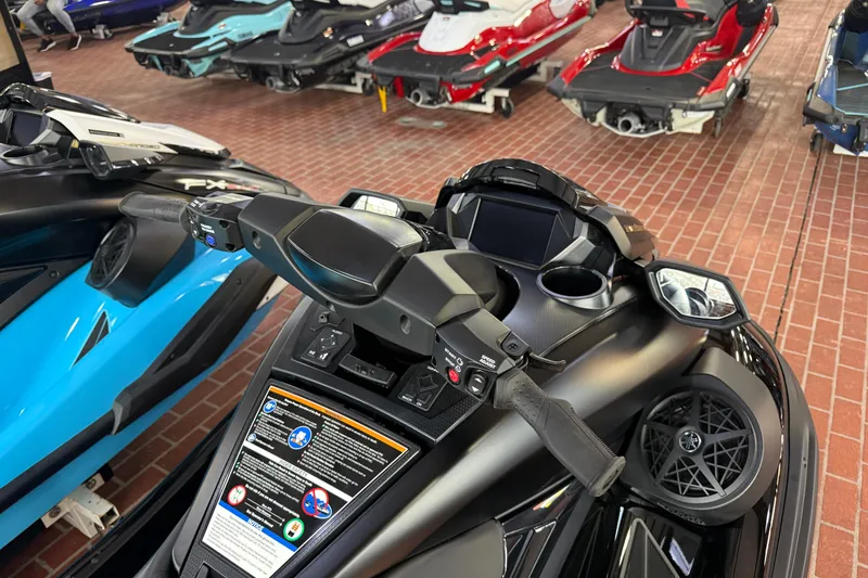 Slide: The Image of 2026 Yamaha WaveRunner FX Limited SVHO dashboard and controls in showroom setting. - 12