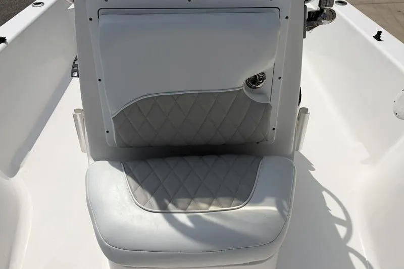 Slide: The Image of 2013 Sportsman Masters 207 Bay Boat seat with quilted upholstery detail. - 22