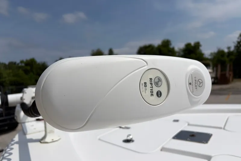 Slide: The Image of Close-up of a 2013 Sportsman Masters 207 Bay Boat's trolling motor control. - 7