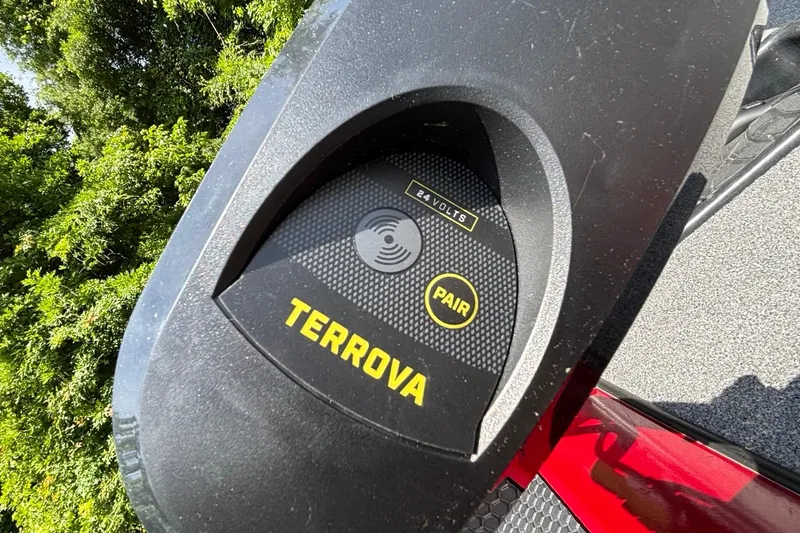 Slide: The Image of Close-up of Terrova trolling motor on 2024 Ranger RT188 boat. - 8