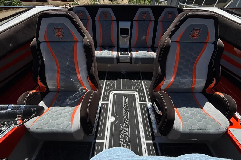Slide: The Image of Interior of 2020 Eliminator 36 Daytona Coupe with stylish seating and modern design. - 29