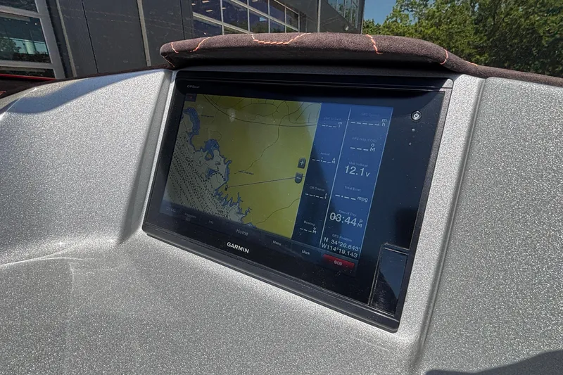 Slide: The Image of Garmin navigation display in 2020 Eliminator 36 Daytona Coupe boat cockpit. - 39