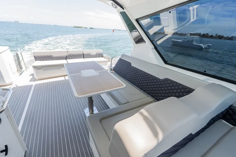 Slide: The Image of Aquila 36 Sport 2023 yacht with luxurious interior and ocean view. - 21