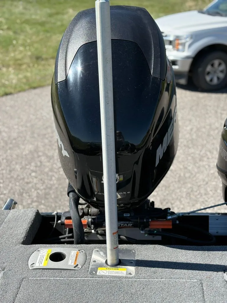 Slide: The Image of 2017 Lund 1875 Crossover XS with Mercury engine on trailer. - 13