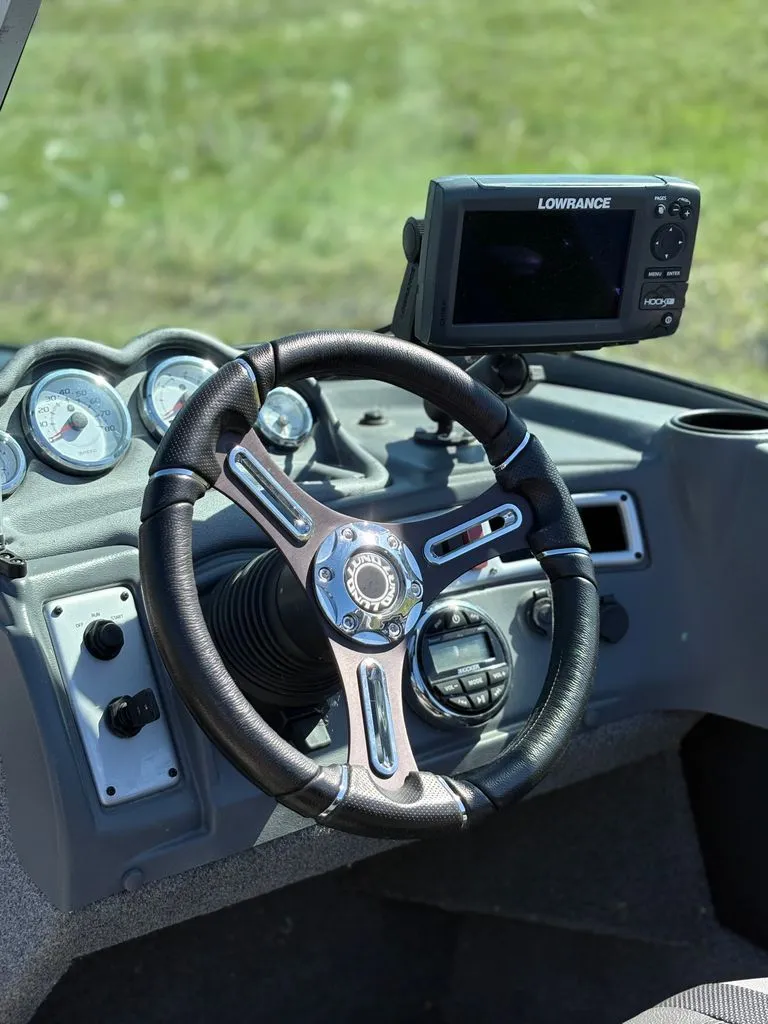 Slide: The Image of 2017 Lund 1875 Crossover XS steering console with Lowrance GPS. - 4