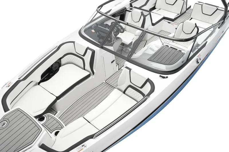 Slide: The Image of Manufacturer Provided Image: 2026 Yamaha Boats 252SE interior with sleek seating and modern design. - 2
