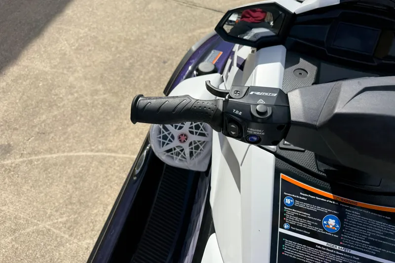Slide: The Image of 2026 Yamaha WaveRunner VX Cruiser HO handlebar controls and dashboard close-up. - 16
