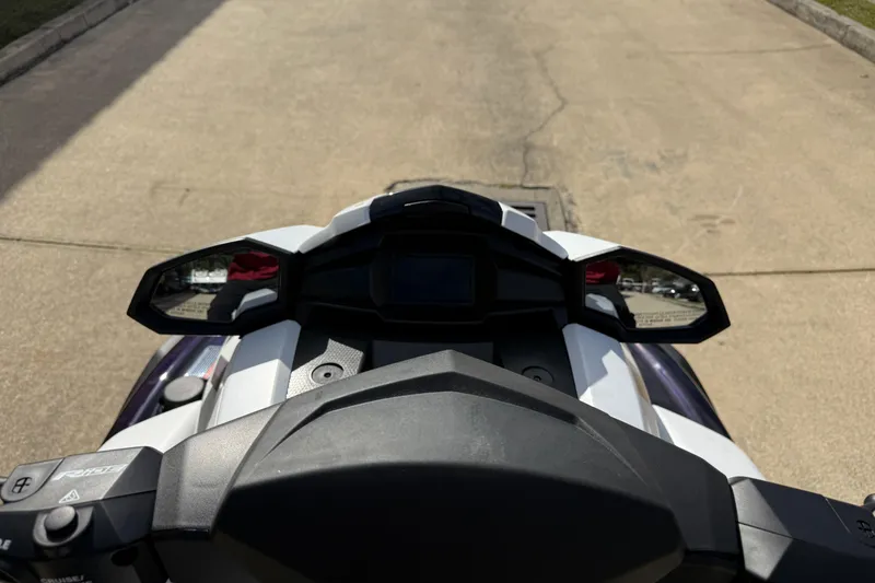 Slide: The Image of 2026 Yamaha WaveRunner VX Cruiser HO dashboard view on a paved surface. - 17