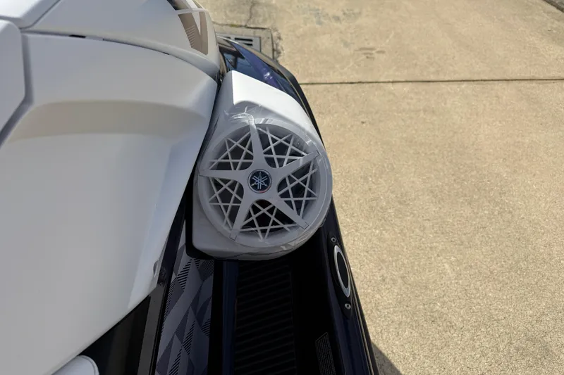 Slide: The Image of 2026 Yamaha WaveRunner VX Cruiser HO speaker detail on a sunny day. - 19
