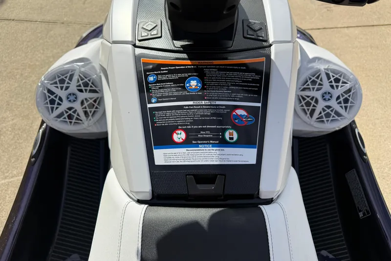 Slide: The Image of 2026 Yamaha WaveRunner VX Cruiser HO dashboard with safety instructions and speaker system. - 20