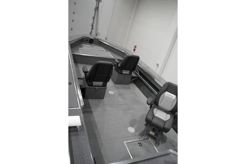 Slide: The Image of 2026 Thunder Jet 209 Rush OT boat interior with three seats and spacious layout. - 22