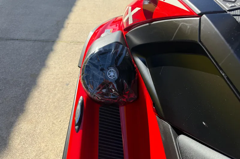Slide: The Image of 2026 Yamaha WaveRunner VX Cruiser, red and black design, featuring Yamaha logo speaker. - 20