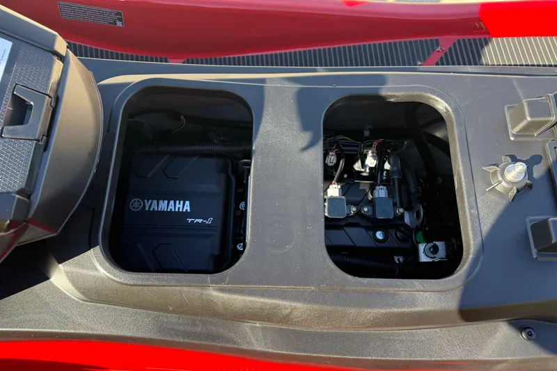 Slide: The Image of 2026 Yamaha WaveRunner VX Cruiser engine compartment, showcasing TR-1 engine components. - 22