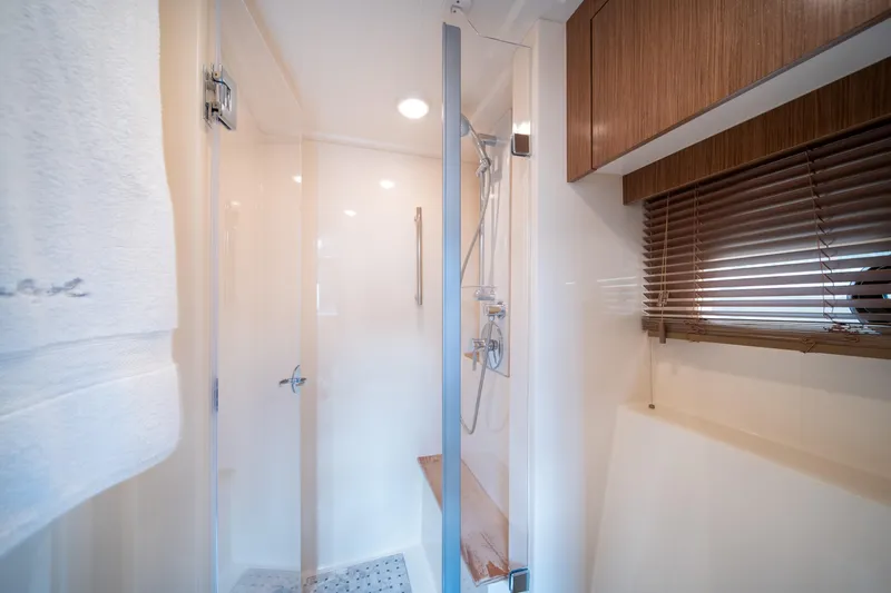 Slide: The Image of Luxurious bathroom interior of 2017 Sea Ray Sundancer 510 yacht with modern shower. - 37