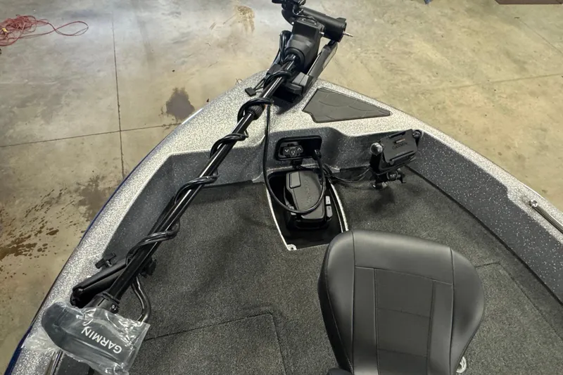 Slide: The Image of 2026 Nitro ZV19 Sport Pro boat interior with Garmin equipment and sleek seating. - 15