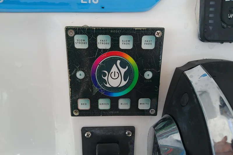 Slide: The Image of Control panel on a 2022 Glasstream 280 Pro-XS boat with lighting options. - 34