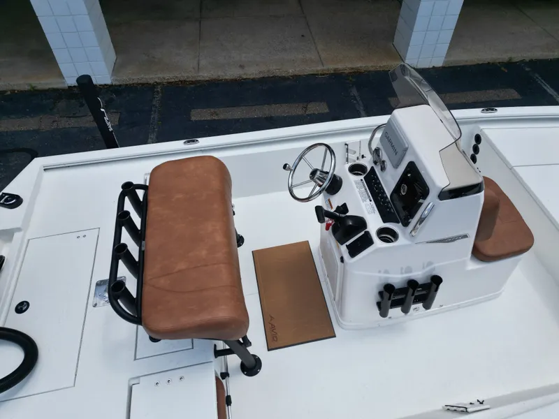 Slide: The Image of Interior view of Avid 19 FSX boat, model year 2026. - 17