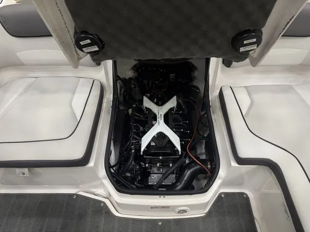 Slide: The Image of Engine compartment of 2026 Yamaha Boats AR190 with open hatch. - 8