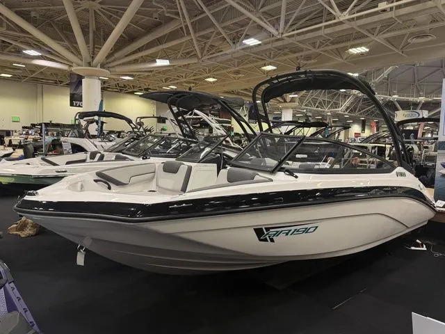 The Image of 2026 Yamaha AR190 boat displayed at a show. - 1