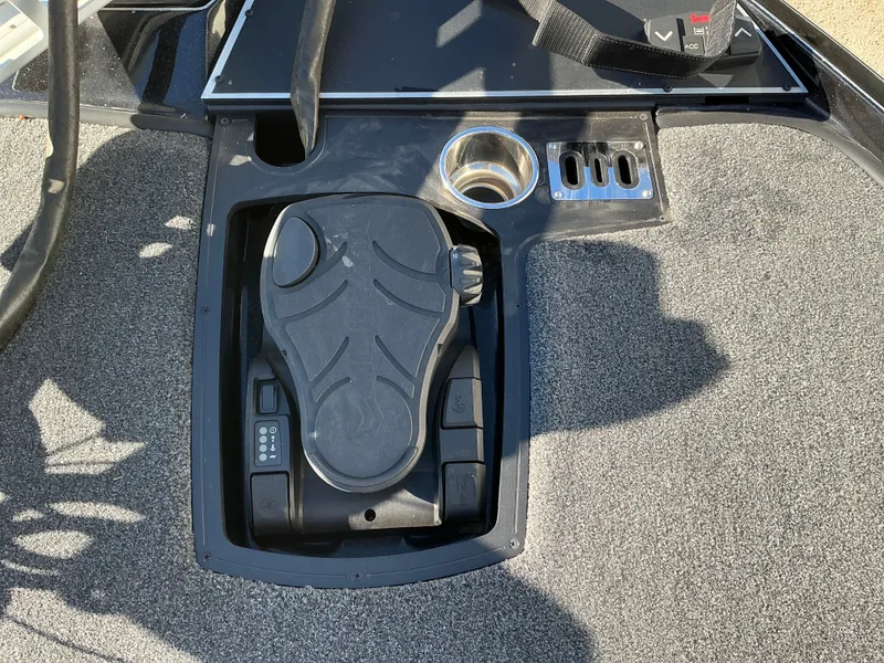 Slide: The Image of Foot pedal control of 2024 Ranger Z520R with cup holder and switches. - 37
