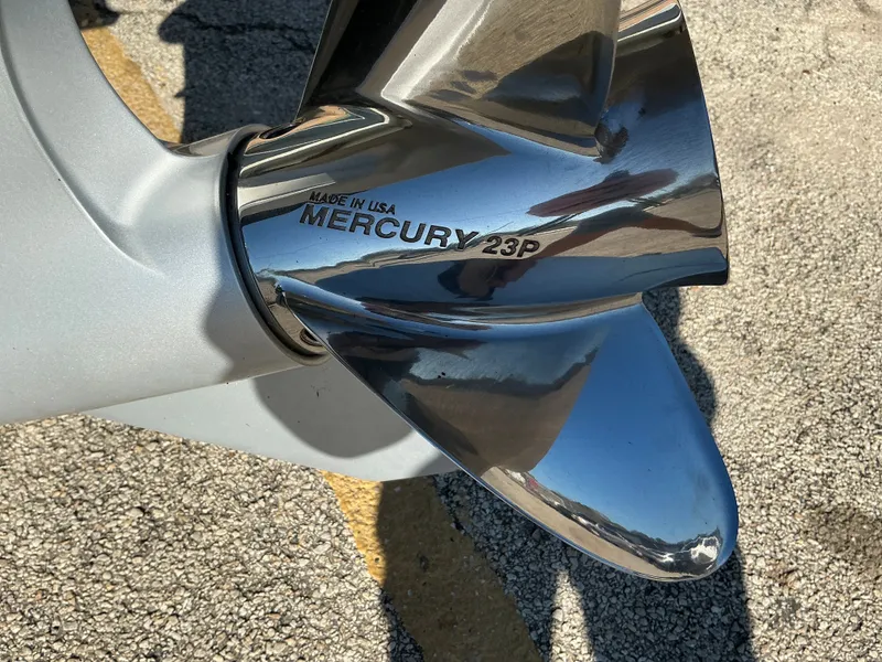 Slide: The Image of Close-up of a Mercury 23P propeller, 2024 Ranger Z520R. - 9