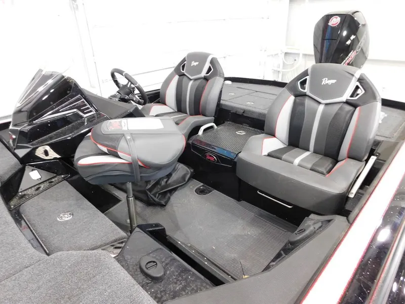 Slide: The Image of Interior of 2024 Ranger Z521R with modern seating. - 11