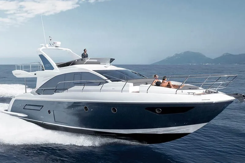 The Image of Luxury Azimut Fly 50 yacht cruising on open sea, 2022 model. - 0