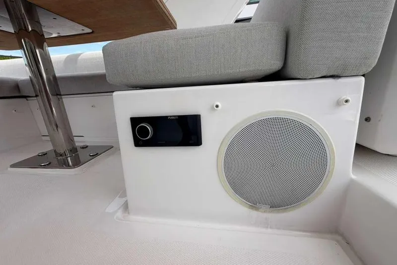 Slide: The Image of Speaker and control panel on 2022 Azimut Fly 50 yacht interior. - 25