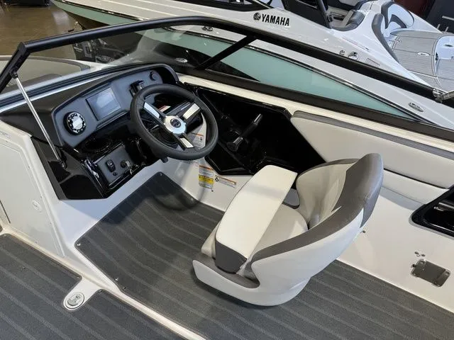 Slide: The Image of Interior of 2026 Yamaha SX190 boat with modern helm station. - 13