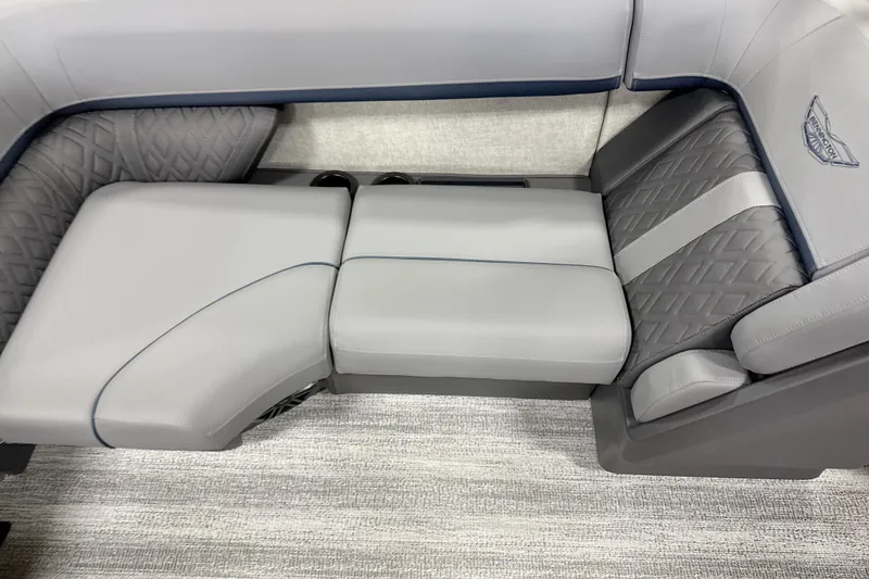 Slide: The Image of Luxurious seating in the 2026 Bennington 22 M Open Fastback Quad Bench boat. - 11