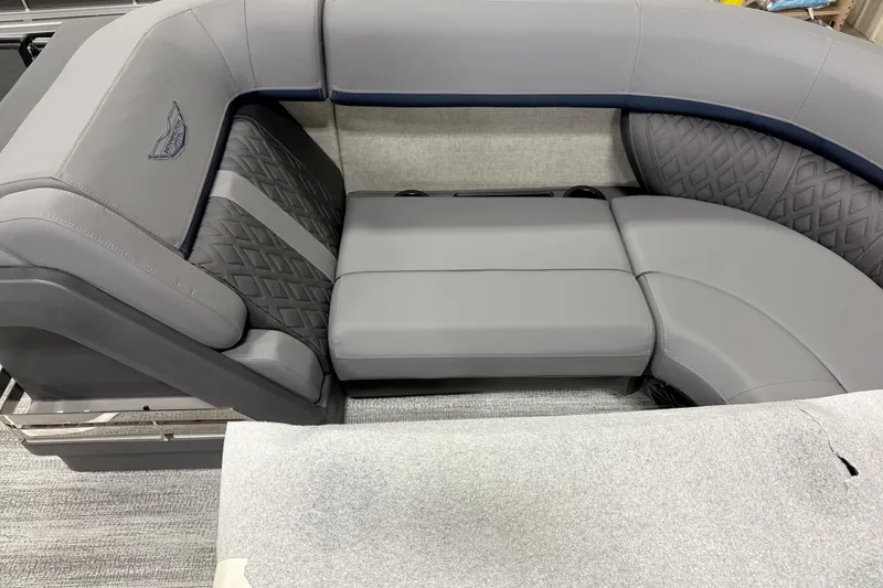 Slide: The Image of Luxurious seating on the 2026 Bennington 22 M Open Fastback Quad Bench boat. - 8