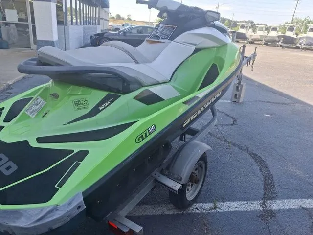 Slide: The Image of Green 2014 Sea-Doo GTI jet ski on trailer. - 5