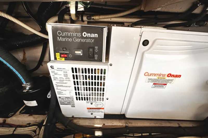 Slide: The Image of Cummins Onan marine generator in 2010 Sea Ray 450 Sundancer engine room. - 53