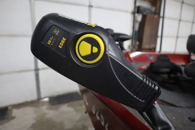 Slide: The Image of Close-up of a control lever on a 2022 Lowe Skorpion 17 boat. - 11