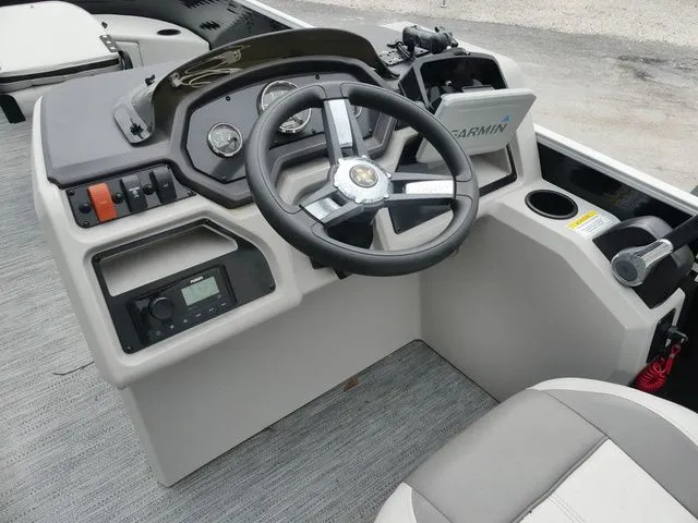 Slide: The Image of Control console of Godfrey Pontoons Sweetwater Xperience 2286 FX 2022. - 10