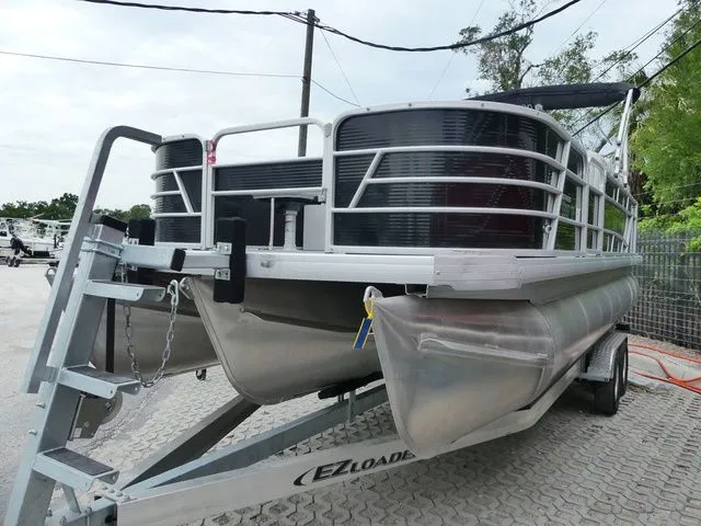 Slide: The Image of 2022 Godfrey Pontoons Sweetwater Xperience 2286 FX on trailer. - 3
