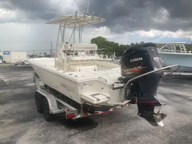 Slide: The Image of 2020 Pathfinder 2500 Hybrid boat with Yamaha outboard motor. - 3