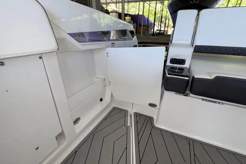 Slide: The Image of 2023 Monterey 385SS Super Sport interior with sleek seating and modern design elements. - 26