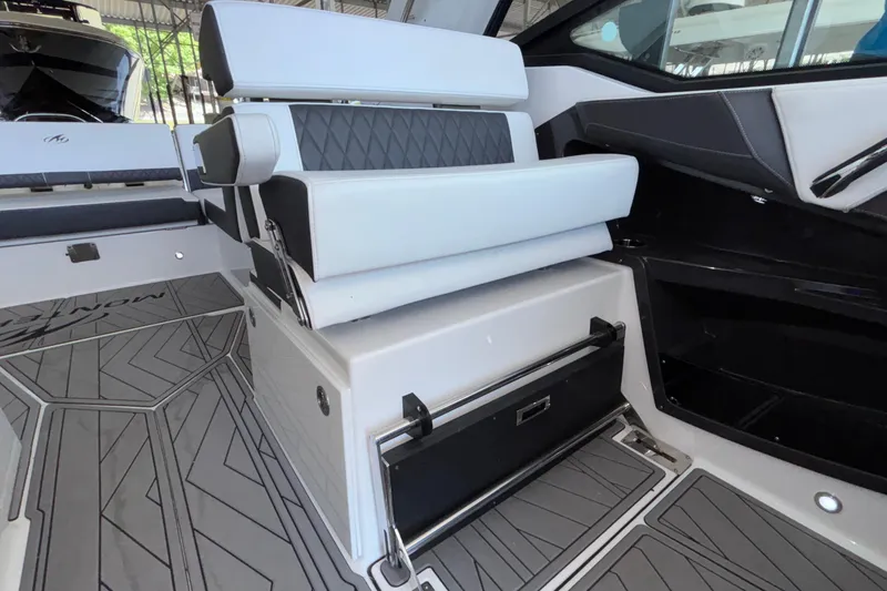 Slide: The Image of 2023 Monterey 385SS Super Sport interior seating with modern design and luxurious upholstery. - 50