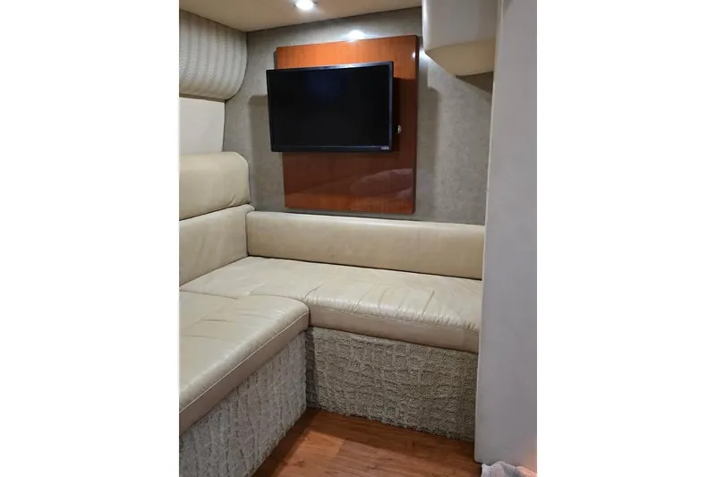 Slide: The Image of Interior of 2008 Formula 40 Performance Cruiser with beige seating and wall-mounted TV. - 14