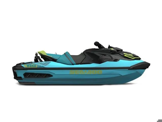 The Image of 2026 Sea-Doo Wake jet ski in blue and black. - 1