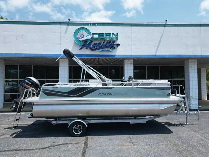 The Image of Avalon VNT VRB21 2026 pontoon boat in front of Ocean Marine building. - 1