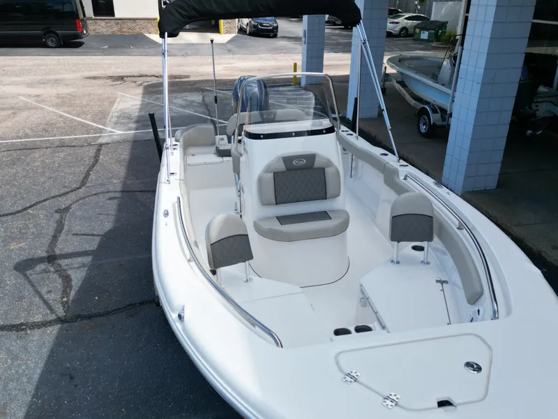 Slide: The Image of 2026 Key West 203 FS boat with modern interior design. - 11