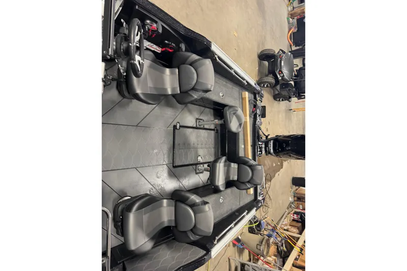 Slide: The Image of Interior of 2026 Nitro ZV21 Pro boat with sleek seating and modern design. - 21