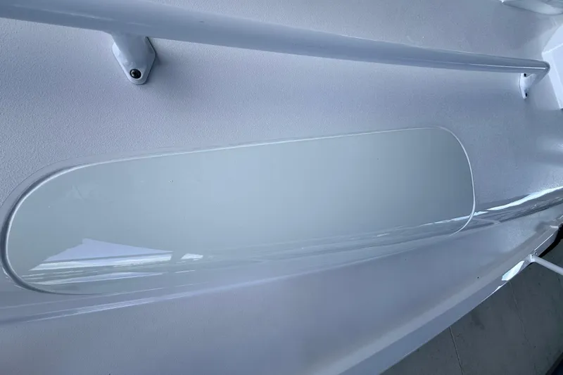 Slide: The Image of Close-up of 2016 Intrepid 430 Sport Yacht's sleek white deck design. - 30