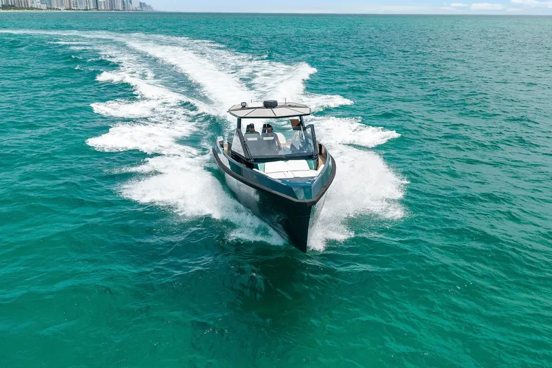 Slide: The Image of 2023 Wally wallytender43X yacht cruising on open sea. - 15